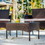 4 Piece Patio Furniture Wicker Conversation Set-&#149; 1x Love Seat &#149; 2x Arm Chairs &#149; 1x Glass Coffee Table B190P193059