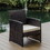 3 Piece Patio Furniture Wicker Conversation Set- Brown Wicker and Beige B190P193062