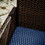 3 Piece Patio Furniture Wicker Conversation Set- Brown wicker and Navy Blue B190P193064