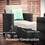 Sunscape 5 Piece Patio Furniture Wicker Conversation Set, Black / Off White B190S00003