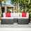 Sunscape 5 Piece Patio Furniture Corner Sofa Set, Wicker B190S00016