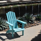 HIPS Folding Adirondack Chair, Ultra Durable Weather Resistant Design, Real Wood Look, Easy Folding with No Pins Needed, 300 lb Capacity, Blue B192P191866
