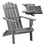 HIPS Folding Adirondack Chair, Ultra Durable Weather Resistant Design, Real Wood Look, Easy Folding with No Pins Needed, 300 lb Capacity, Grey B192P191867