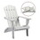 HIPS Folding Adirondack Chair, Ultra Durable Weather Resistant Design, Real Wood Look, Easy Folding with No Pins Needed, 300 lb Capacity, White B192P191868