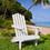 HIPS Folding Adirondack Chair, Ultra Durable Weather Resistant Design, Real Wood Look, Easy Folding with No Pins Needed, 300 lb Capacity, White B192P191868