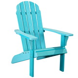 HIPS Classic Adirondack Chair, Ultra Durable Weather Resistant Design, Real Wood Look, 300 lb Capacity, Blue B192P191871