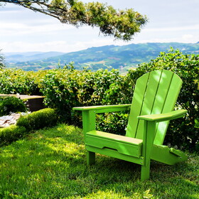 HDPE Folding Adirondack Chair, Ultra Durable Weather Resistant Design, Easy Folding Design, 300 lb Capacity, Light Green B192P191892