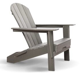 HDPE Folding Adirondack Chair, Ultra Durable Weather Resistant Design, Easy Folding Design, 300 lb Capacity, Grey B192P191893