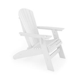 White Adirondack Chair - Sturdy HDPE Poly Lumber for Poolside, Patio, and Garden Relaxation B195P198765