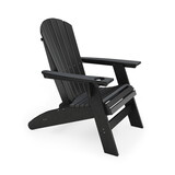 Black Adirondack Chair - Sturdy HDPE Poly Lumber for Poolside, Patio, and Garden Relaxation B195P198766