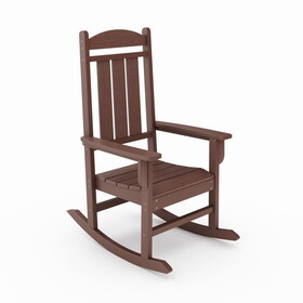 Pecan Traditional Porch Rocker - Classic HDPE Poly Lumber for Porch, Patio, and Garden Comfort B195P198776