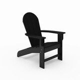 Black Adirondack Chair - Premium HDPE Poly Lumber for Pool, Patio, and Garden Elegance B195P198778