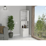 Syrah Corner Bar Cabinet - White