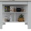 Kitchen Island, Kitchen Table 35" H, Three Open Storage Shelves, Four Legs, White / Light Gray B200132888