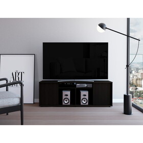 Dallas TV Stand for TV&#180;s up 55", Two Cabinets with Single Door, Four Shelves, Black B200132953