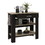 Kitchen Island 37" H, Two Open Storage Shelves, One Drawer, Four Legs,Towel Hanger, Black / Light Oak B200132959