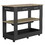 Kitchen Island 36" H, Six Casters, Two Drawers, Two Open Storage Shelves, Towel Hanger, Black / Light Oak B200132961