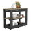 Kitchen Island 36" H, Six Casters, Two Drawers, Two Open Storage Shelves, Towel Hanger, Black / Light Oak B200132961