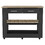 Kitchen Island 36" H, Six Casters, Two Drawers, Two Open Storage Shelves, Towel Hanger, Black / Light Oak B200132961