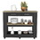 Kitchen Island 36" H, Six Casters, Two Drawers, Two Open Storage Shelves, Towel Hanger, Black / Light Oak B200132961