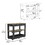 Kitchen Island 36" H, Six Casters, Two Drawers, Two Open Storage Shelves, Towel Hanger, Black / Light Oak B200132961