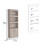 Dozza Bookcase, Three Shelves, Double Door Cabinet, Metal Hardware, Light Gray B200132974