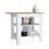 Kitchen Island, kitchen table 35" H, 3 Open Shelves, White/Macadamia B200133001