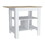 Kitchen Island, kitchen table 35" H, 3 Open Shelves, White/Macadamia B200133001