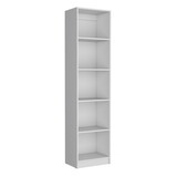 Home Xs Bookcase with 5-Tier Shelves and Slim Design -White -Office B200137829