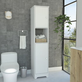 Ibis Linen Cabinet, Double Doors, Four Interior Shelves, Two Cabinets -White B20091912