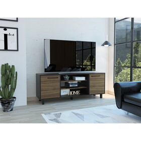 Kaia TV Stand for TV&#180;s up 55", Four Shelves, Three Shelves -Black / Pine B20092087