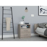 Napoles Nightstand, End Table, Side Table Superior Top, Two Drawers, One Shelf -Light Gray B07092101