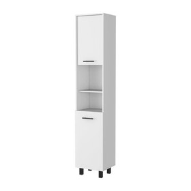 Sheffield 2-Door Pantry Cabinet, with Two 2-Cabinet Spaces and Two Open Shelves B200P148807