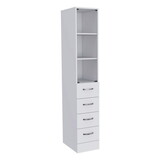 Preston Linen Cabinet, Three Shelves, Four Drawers B200P148966