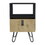 Nightstand 24"H, Sleek Design with Hairpin Legs and One Drawer, Black / Macadamia B200P167470