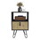 Nightstand 24"H, Sleek Design with Hairpin Legs and One Drawer, Black / Macadamia B200P167470