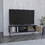 Huna Hairpin Legs TV Stand, Dual-Tone with 2 Doors and Open Shelves B200P173203