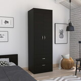 Lisboa Armoire, Rod, Double Door, Two Drawers, Metal Handles B200P188848