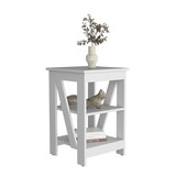 Taylor 3-Tier End Table/Nightstand, Side Table for Small Space, White B200P199749