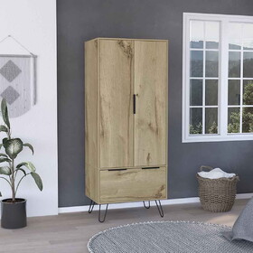 Augusta Armoire Closet, One Drawer, Double Door Cabinet -Light Oak B070S00020