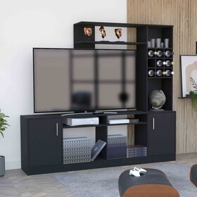 Kava Entertainment Center, Six External Shelves, Double Door Cabinet, Storage Spaces for TV&#180;s up 37" -Black B200S00049