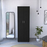 Aurora Armoire, Two Interior Shelves, Rod, Double Door -Black B200S00109