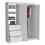 Kenya 3 Drawers Armoire, Double Door, 3-Tier Shelf -White B200S00166