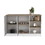 Ginger Kitchen Island, Three Open Shelves, Two Cabinets White - Natural Oak B200S00395
