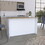 Ginger Kitchen Island, Three Open Shelves, Two Cabinets White - Natural Oak B200S00395