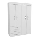 Denver Adjustable Armoire, Rods, Double Door Cabinet, Three Drawers, Two Shelves White B200S00425