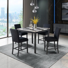 LEONCIA BAR TABLE AND 4 BAR STOOLS B201P290787