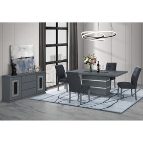 Ariya Dark Grey Dining Table And Chair Set B201S00388