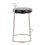 Round Fuji 26" Contemporary Fixed-Height Counter Stool in Stainless Steel and Black Faux Leather by LumiSource - Set of 2 B202P222107