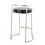 Round Fuji 26" Contemporary Fixed-Height Counter Stool in Stainless Steel and Black Faux Leather by LumiSource - Set of 2 B202P222107